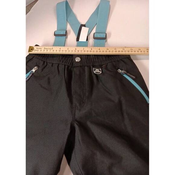 BOYS GERRY BLACK BLUE SNOW SKI SNOWBOARD PANTS BIBS OVERALLS SUSPENDERS M 10 12 - Picture 10 of 11